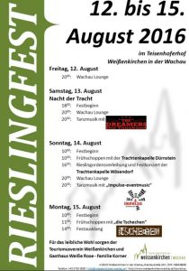 Rieslingfest in Weißenkirchen - Programm